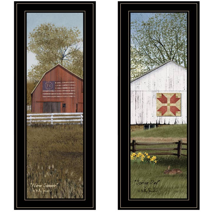 Art mural encadré « Country Barns » par Billy Jacobs pour la vente par Trendy Decor 4U