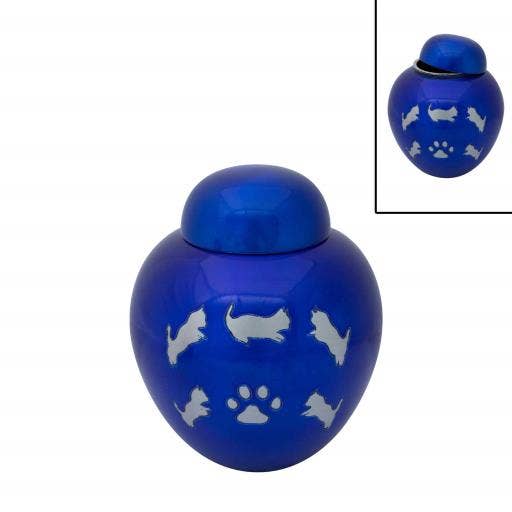 Near & Dear Cremation Urns Celeste 8`` Urn Cat & Paw Pr-223 for wholesale by International Gifts Ltd.