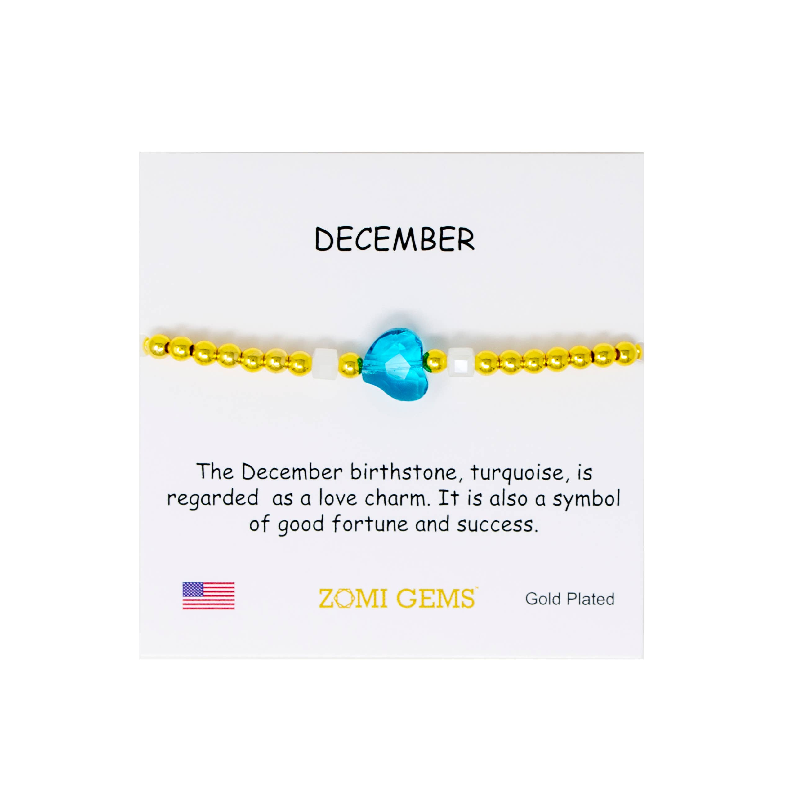 Tiny Treats and ZOMI GEMS - Wholesale Beaded Bracelet - Kids - Stretchy Gold Bead Heart Birthstone Bracelets for Kids9