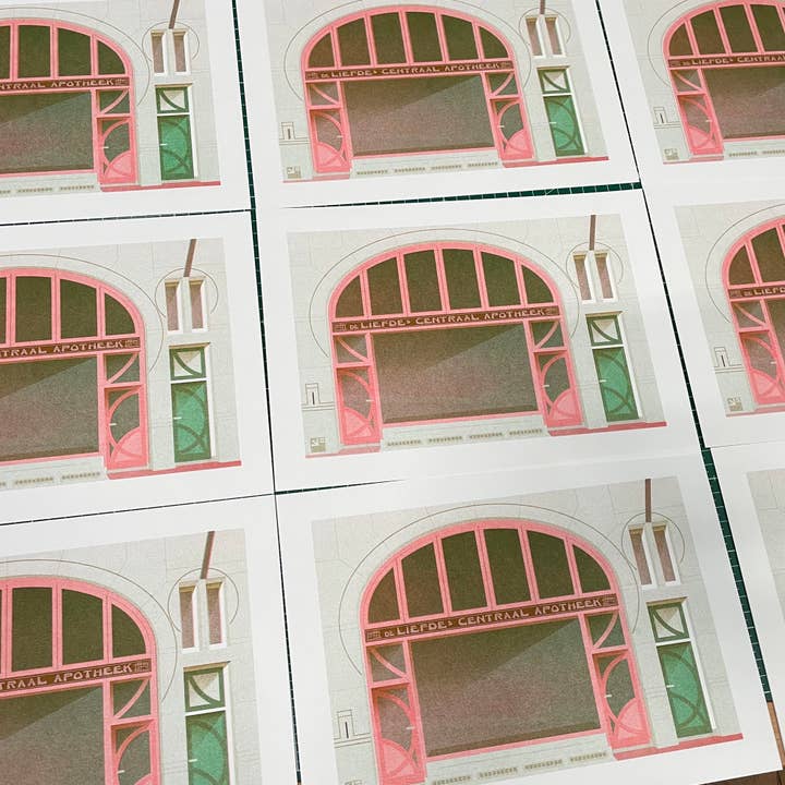 VrijFormaat - Wholesale Art Print - riso print - Pharmacy - Art Nouveau - Utrecht NL - A4