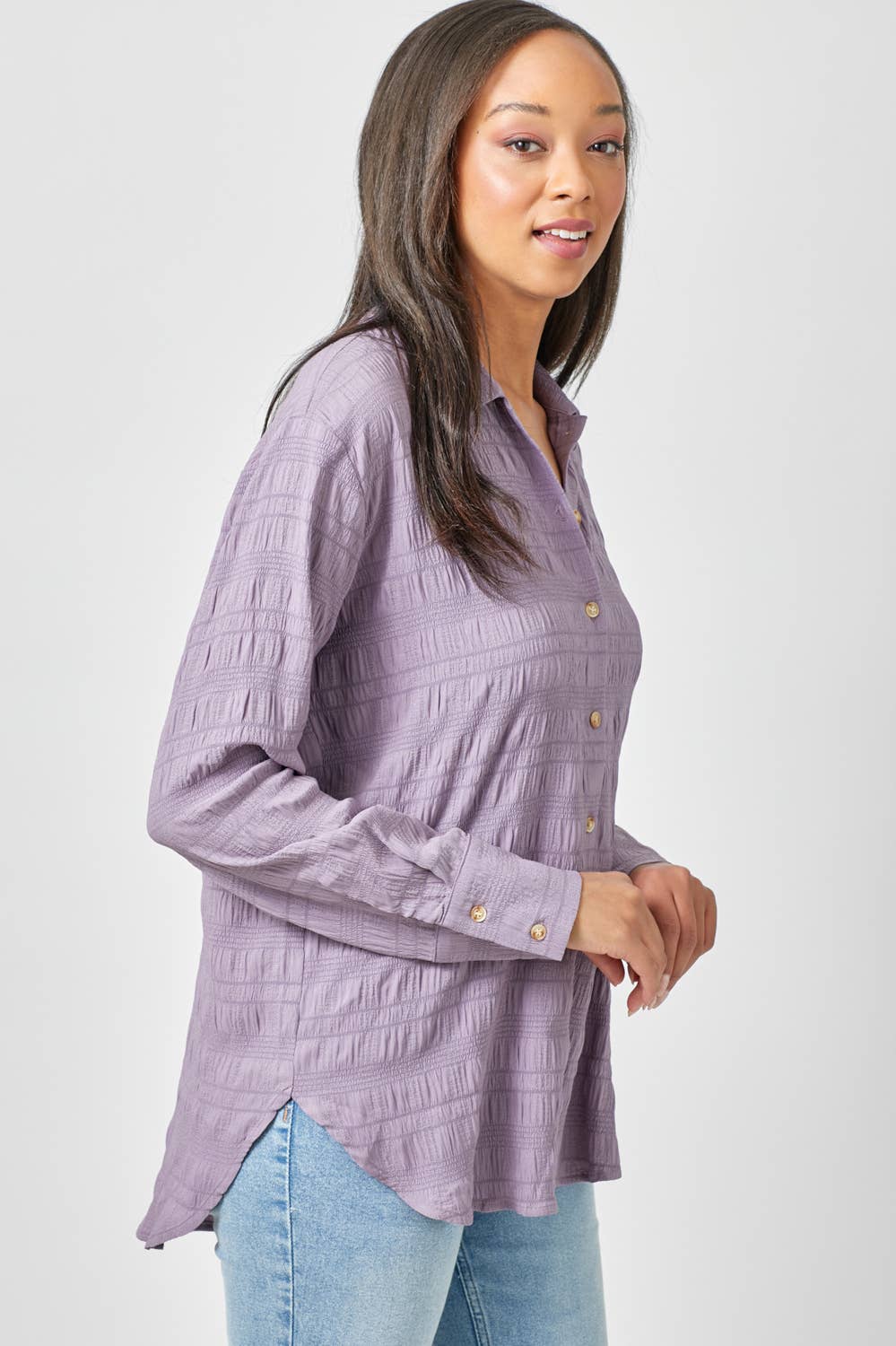 Mystree - Wholesale Button Down Shirt - Women's - 60209 Textured Button Down Shirt7