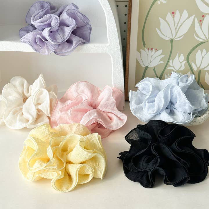 WEST AUSSIE SUPPLIES - Wholesale Scrunchie - Women's - GIFTY - Solid Color Ruffled Scrunchie (4-Layer Design)7