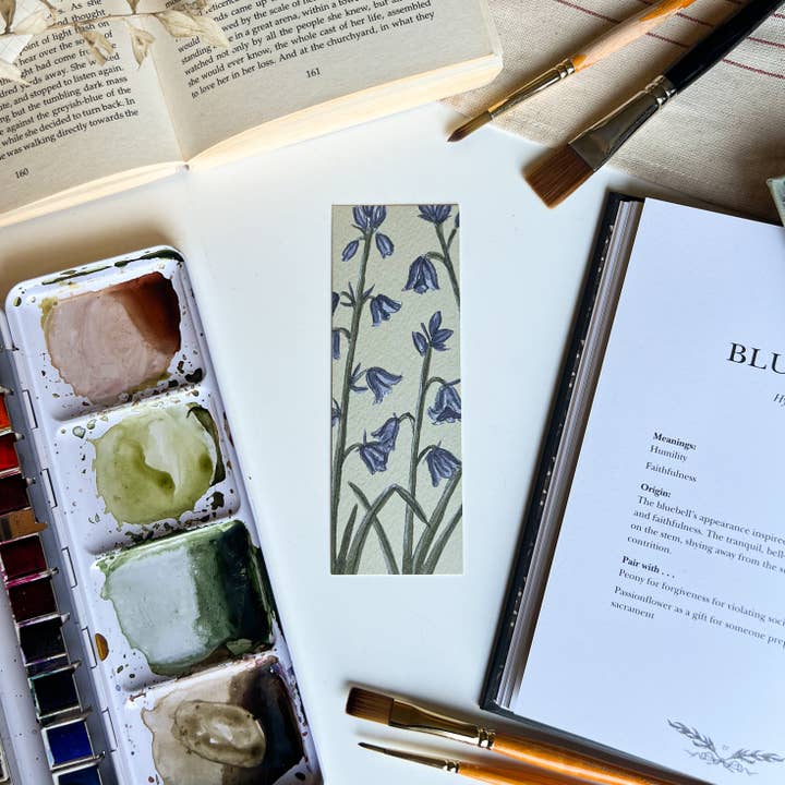 Bluebell Bookmark for wholesale by Pippin Prints