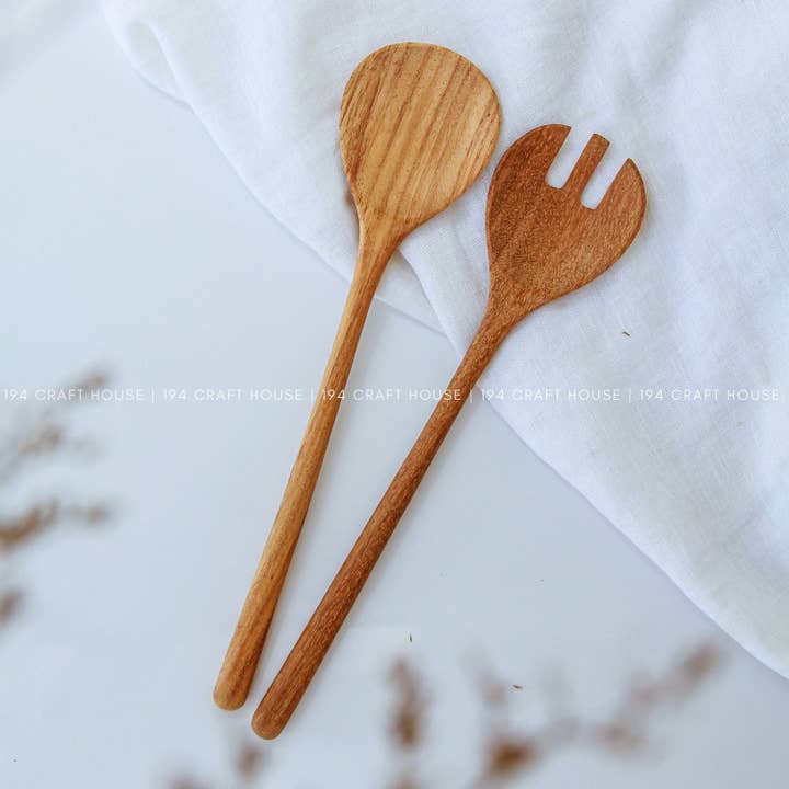 194 Craft House - Wholesale Serving Utensil - Wooden Salad Servers - Kitchen Serving Utensils15