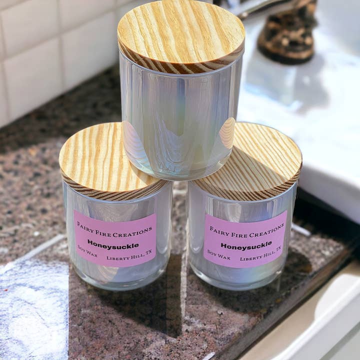 Luxe Iridescent Candle for wholesale by Fairy Fire Creations