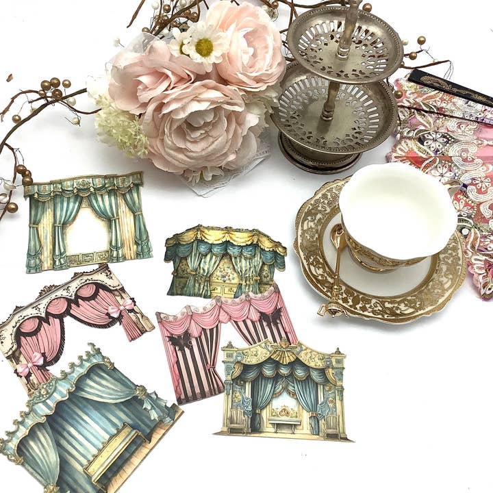 Opera house Theatre with Black Tea Pyramid tea packet for wholesale by All Little Cute Things