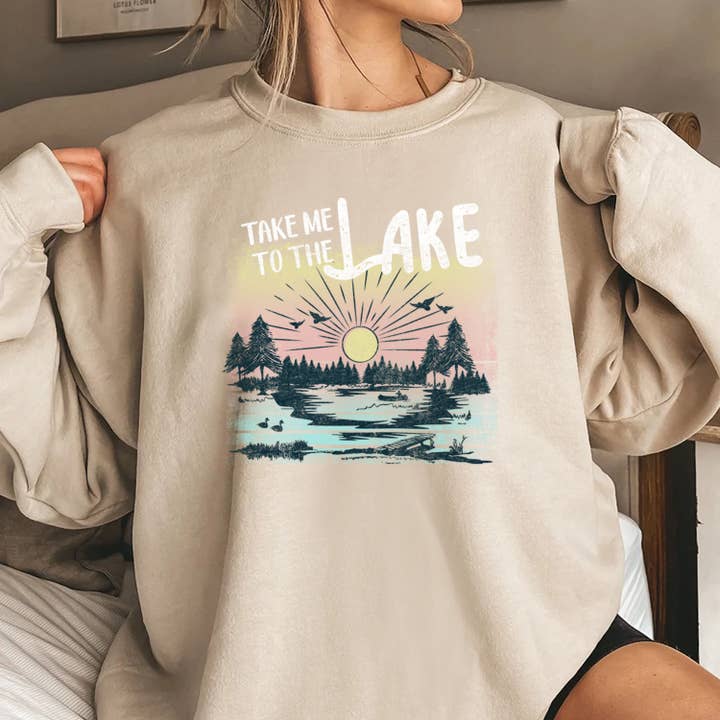 SSW-P6023 Nimm mich mit zum See Grafik-Sweatshirt für den Großhandel von STARCHIS