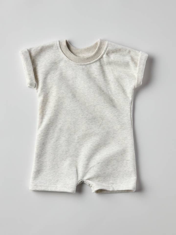 Winnie + Crew - Wholesale Jumpsuit - Baby - Ronnie Romper in Heather Grey