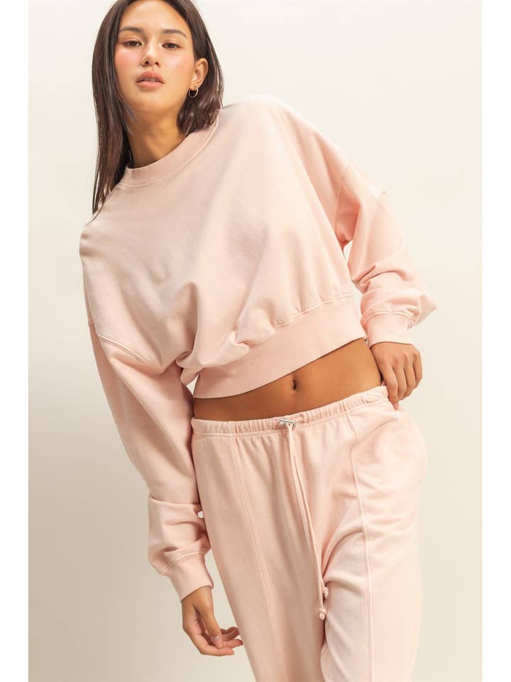 Mockneck cropped sweatshirt voor wholesale door HYFVE