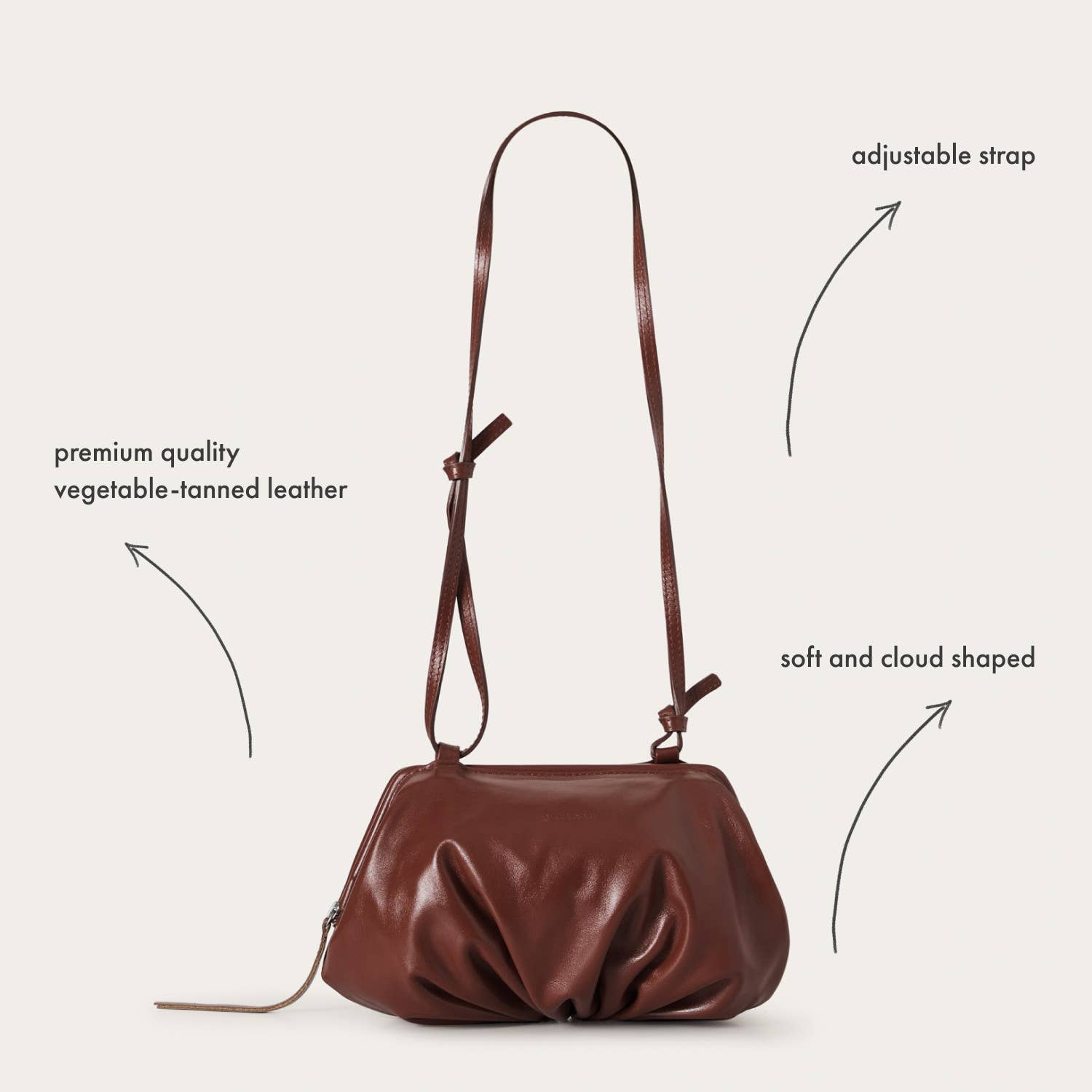 brown Plis Bag M, chestnut for wholesale on Faire9