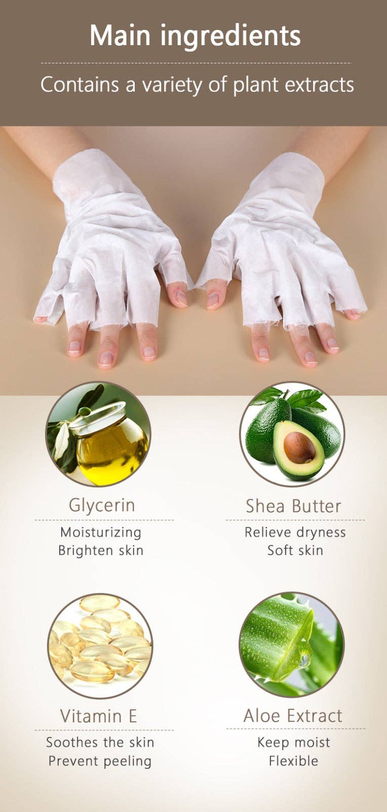 VIGOR – wholesale Moisturising gloves – Milky skin care moisturizing Hand mask Moisture soft Nail ha15