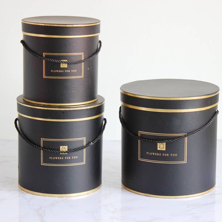 Elegant Design Supply – wholesale Presentbox – Rund blomsterbox i hattmodell «Flowers for You»1
