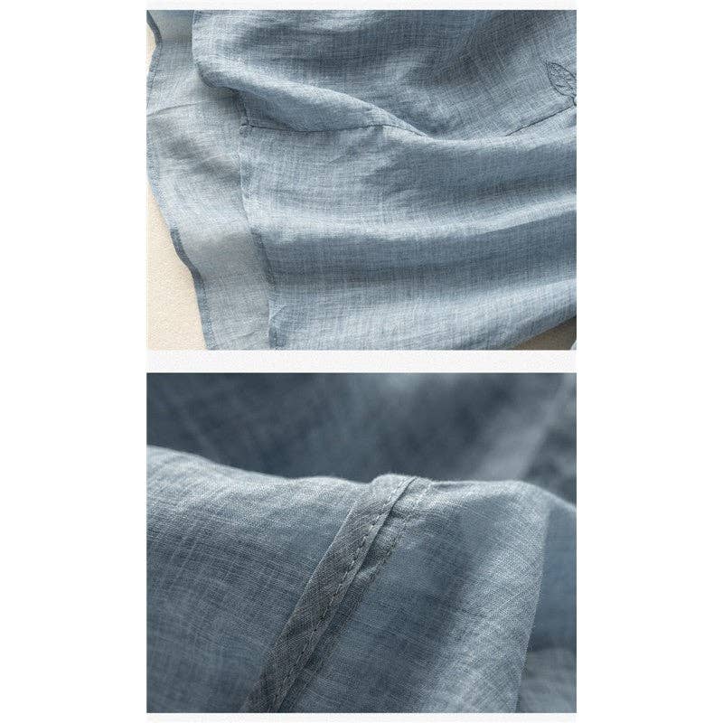 UZ Wholesale Store - Wholesale Blouse - Women's - Women's Organic Cotton  V-Neck Short Sleeve Loose Shirt5