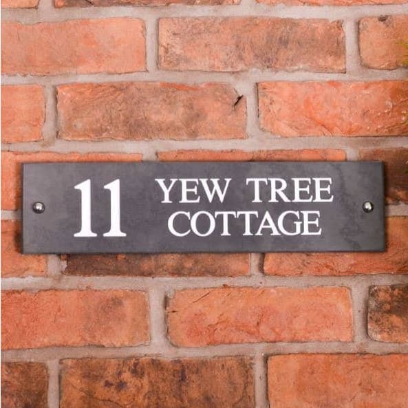 Skiffer Adress Husskylt 40,5 X 10cm - Slät Skiffer för wholesale av The House nameplate company