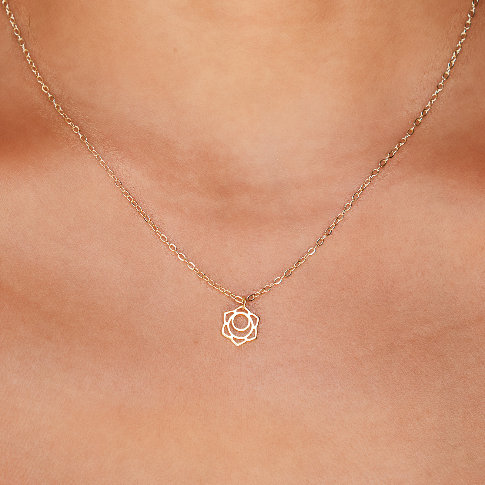 Lotus and Luna - Wholesale Pendant/Charm Necklace - Gold Sacral Chakra Necklace1