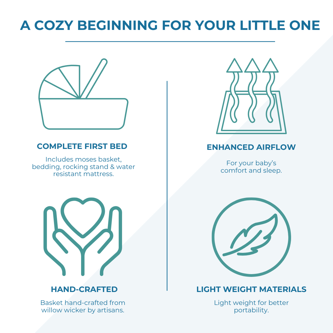 For Your Little One – wholesale Bassinet – Baby – Blue Dimple Grey Wicker Baby Moses Basket With Stand2