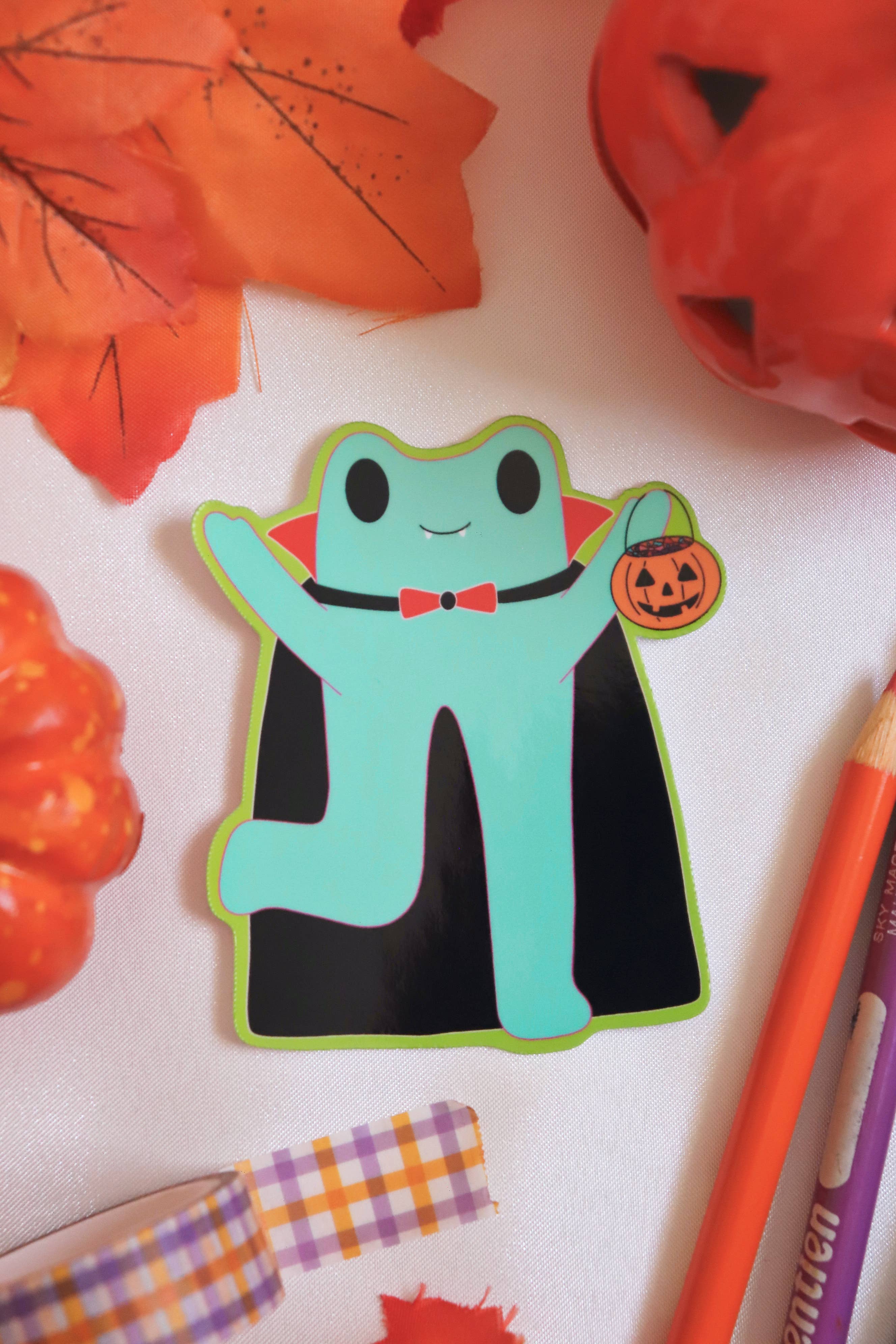 Day Dreamer Studios - Wholesale Sticker - Vicki the Vampire Froggie | Glossy Waterproof Vinyl Sticker2
