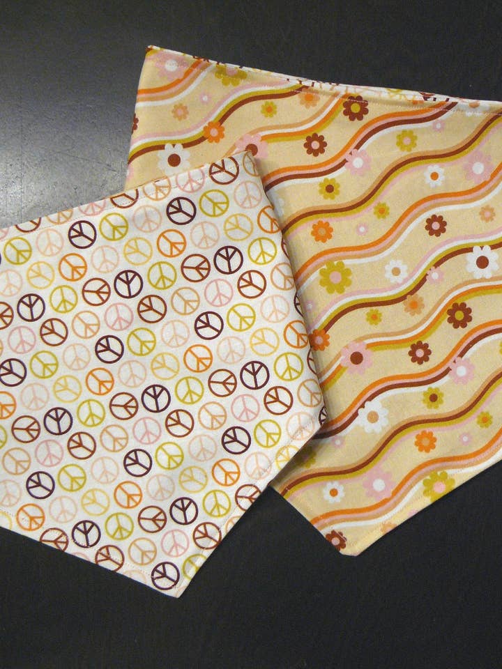 Hippie Reversible Pet Bandana for wholesale by Bleu Malice