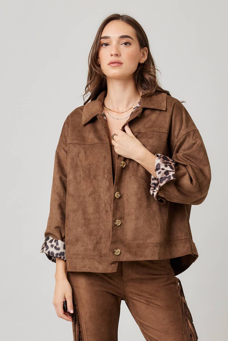MOCHA Oversized Suede Jacket for wholesale on Faire