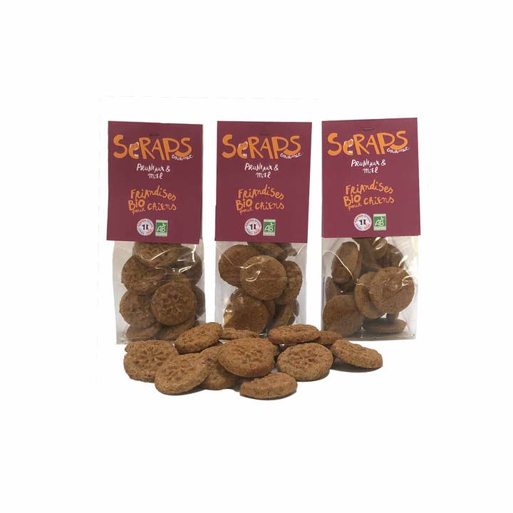 Scraps Gourmet - Wholesale Pet Treats - Dog - SCRAPS ORGANIC CANDIES IN SMALL BAGS of 40g or 60g