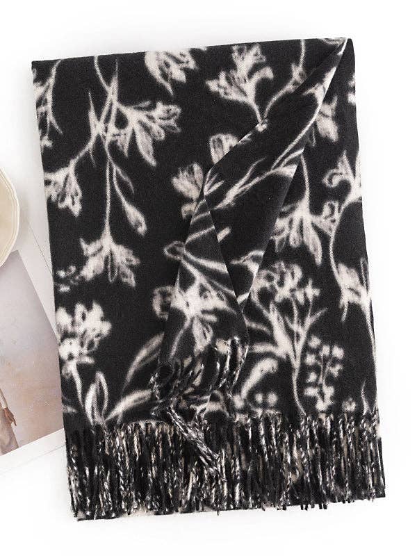 StyleGalX - Vente Écharpe – femme - Châle et écharpe à pompons imprimés de couleur contrastante10