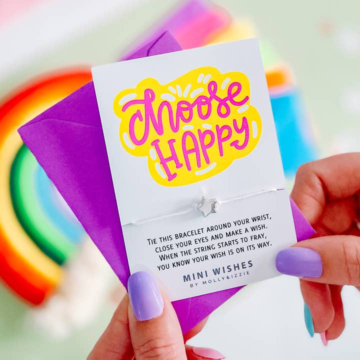 Choose Happy Mini Wish Bracelet for wholesale by by Molly&Izzie