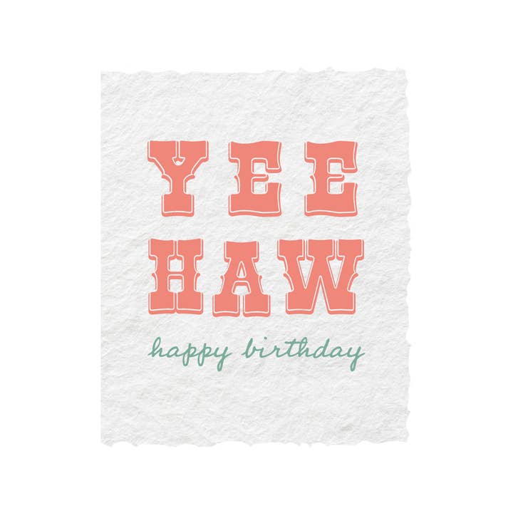 Paper Baristas - Wholesale Birthday Card - Yee Haw Happy Birthday | Cowboy Cowgirl Greeting Card