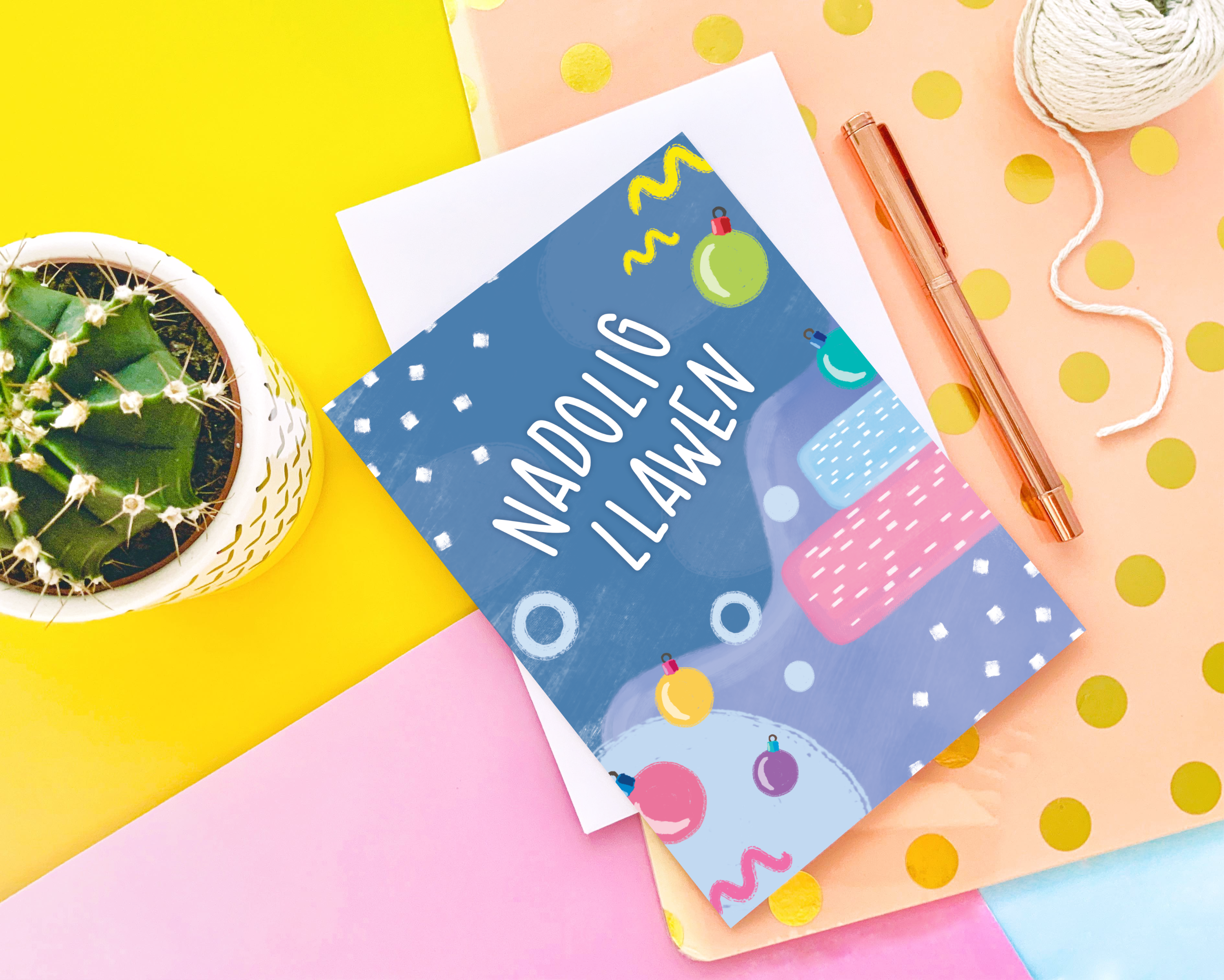 CoconuTacha - Wholesale Christmas Card - Nadolig Llawen Welsh Christmas Card1