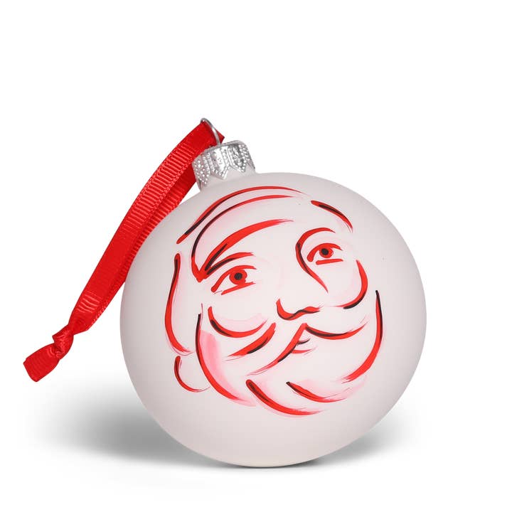 Santa Artist Glass Bauble, 8cm for wholesale by studio THIE