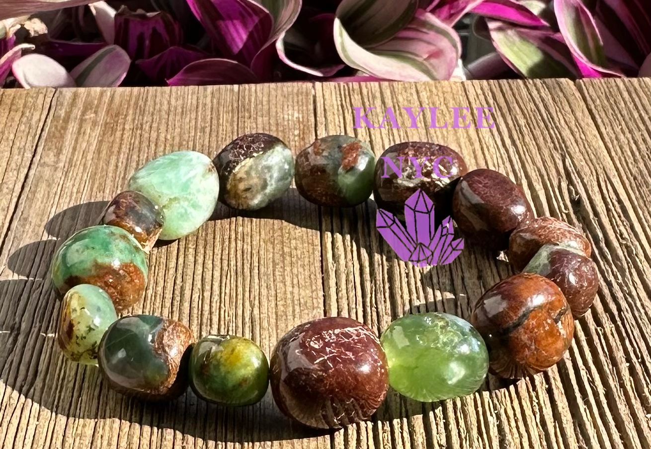 KayleeNYC - Wholesale Beaded Bracelet - Natural Chrysoprase tumble Stretch Bracelet6