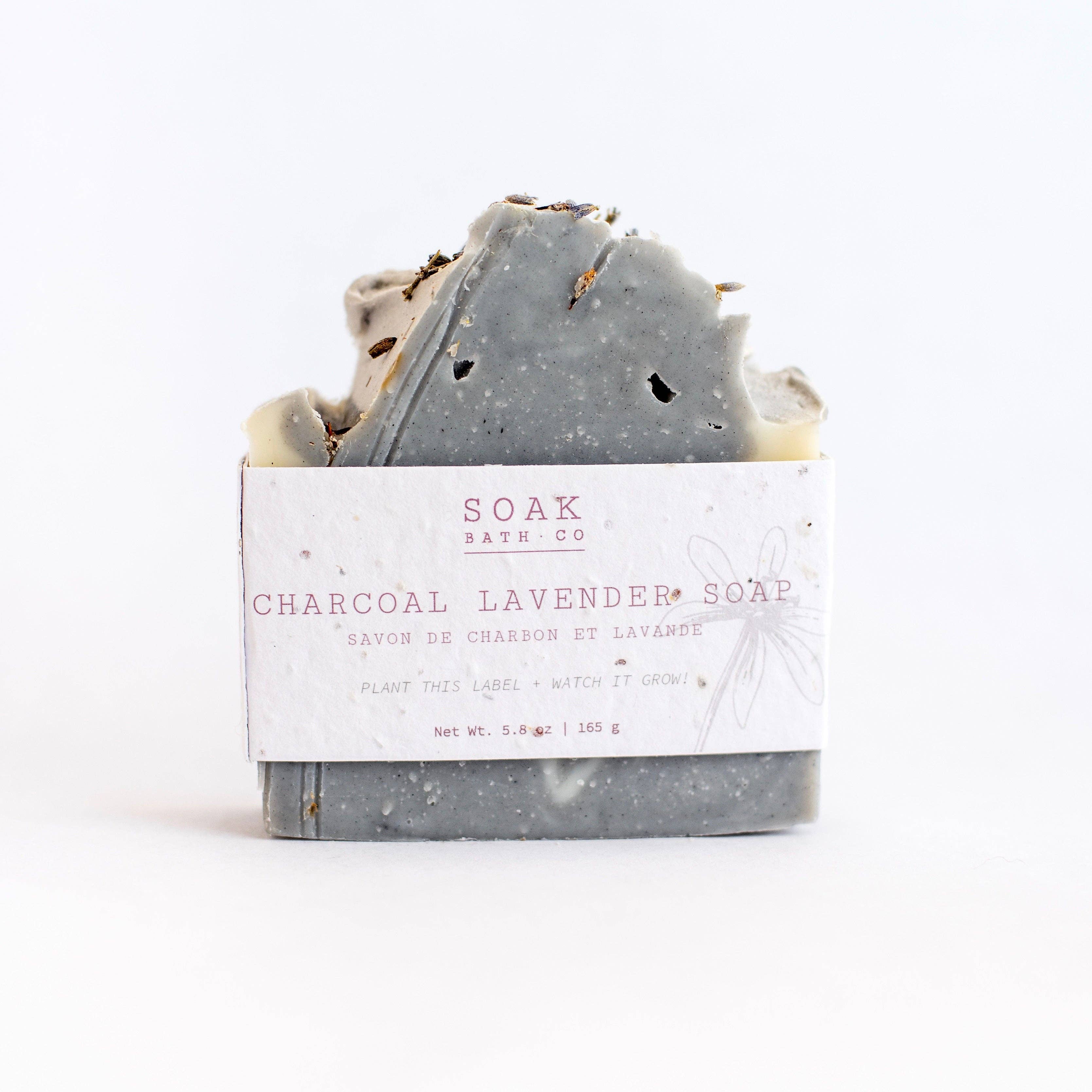 SOAK Bath Co - Wholesale Bar Soap - Charcoal Lavender Soap Bar - Canadian Handmade2