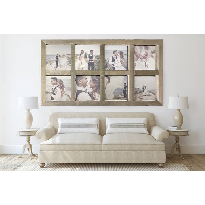 Cadre photo Timberwood à 8 panneaux (horizontal) pour la vente par Brayden and Brooks