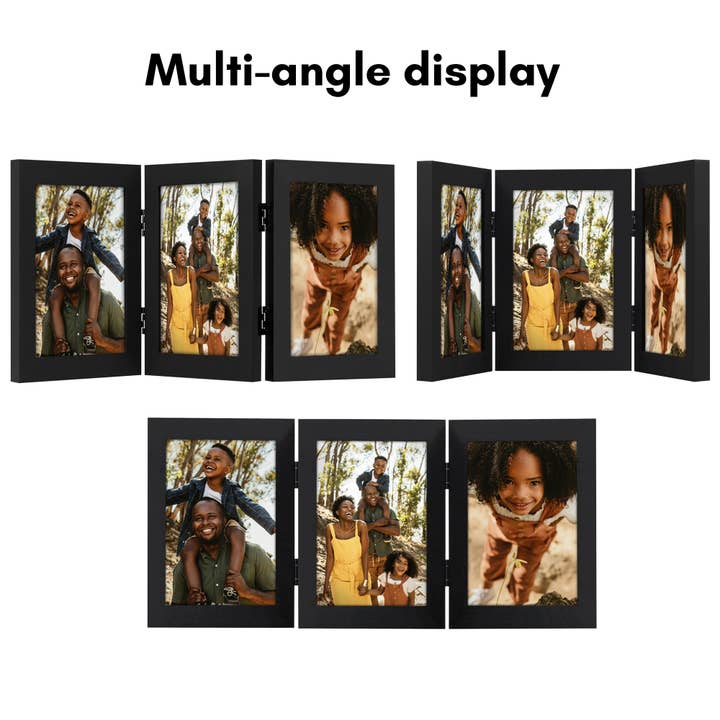 Black Americanflat Tri-Folding Picture Frame for wholesale on Faire3
