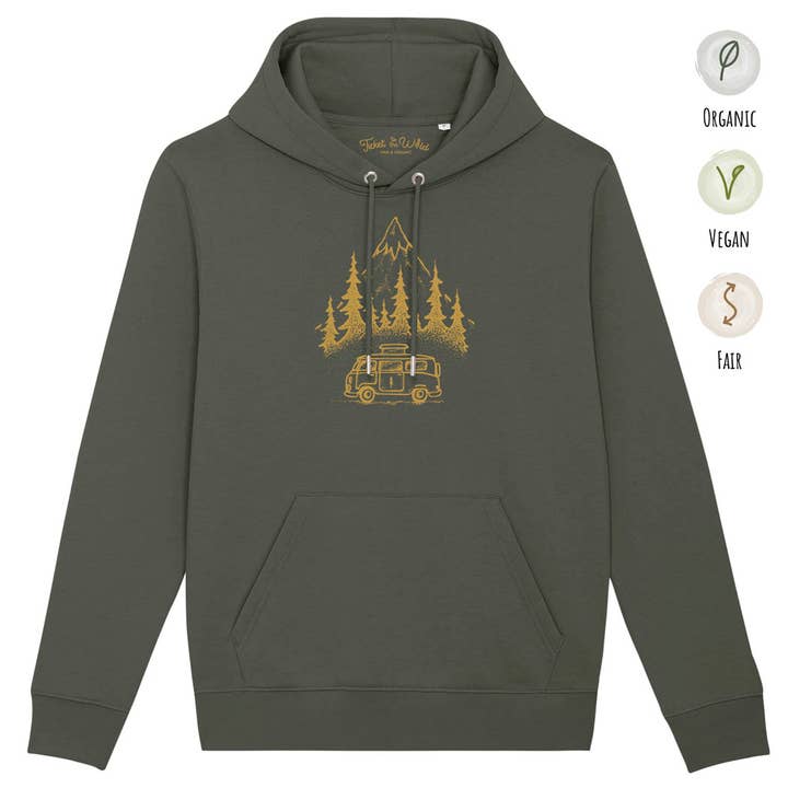 Hoodie "Van In The Wild" Pinegreen for engroshandel hos Ticket To The Wild