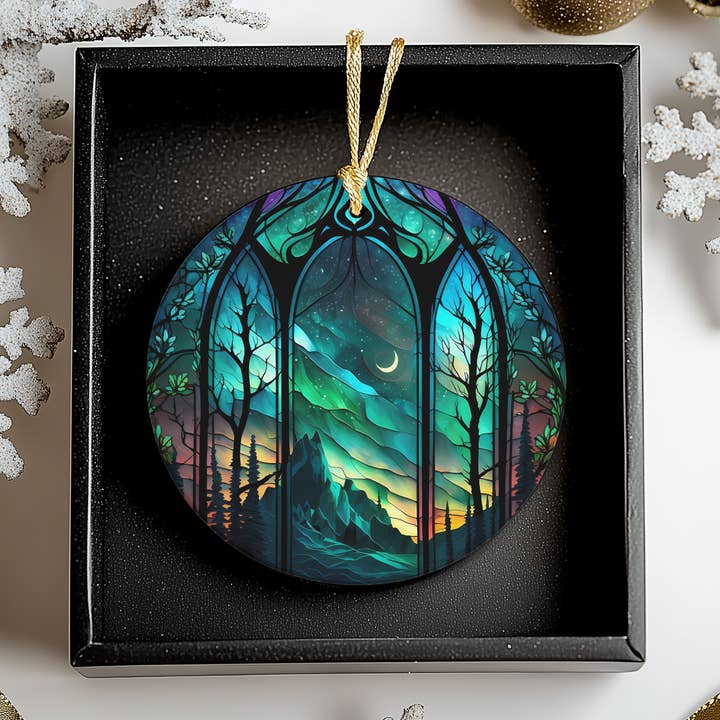 Fernville Creations - Wholesale Ornament - Northern Lights I Ceramic Ornament with Printed Image7