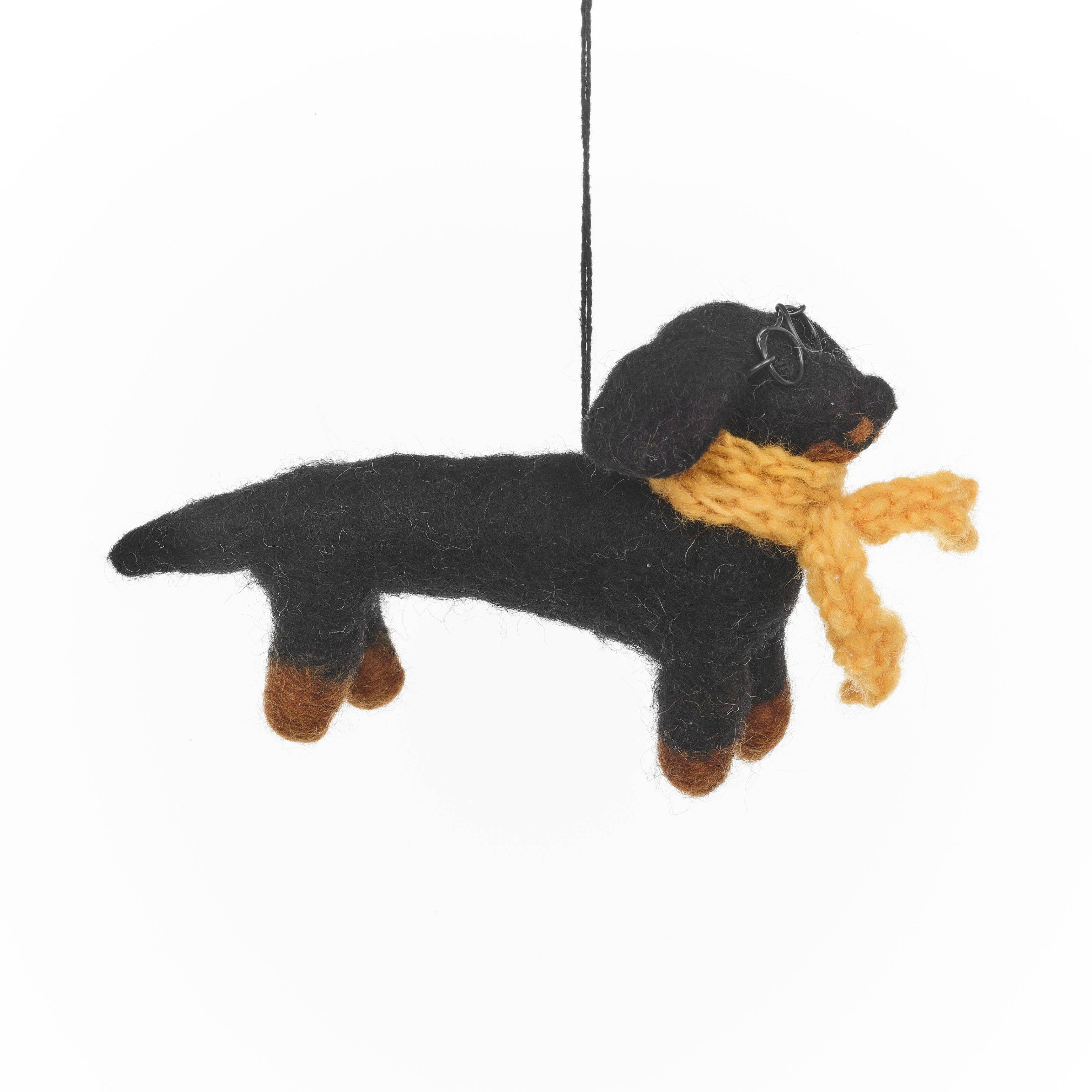 Felt So Good – wholesale Ornament – Handmade Felt Douglas the Dachshund Dog Decoration1
