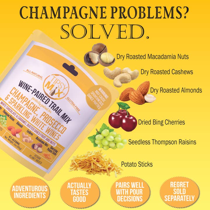 Tipsy Mix - Wholesale Trail Mix - 12. Wine & Liquor Paired Trail Mix MIXED CASE OF 61