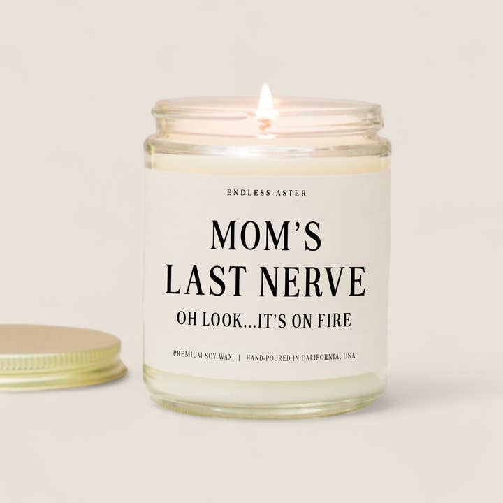 Mom's Last Nerve - kaars met sojawas van 8, 16 oz, grappig cadeau voor wholesale door Endless Aster