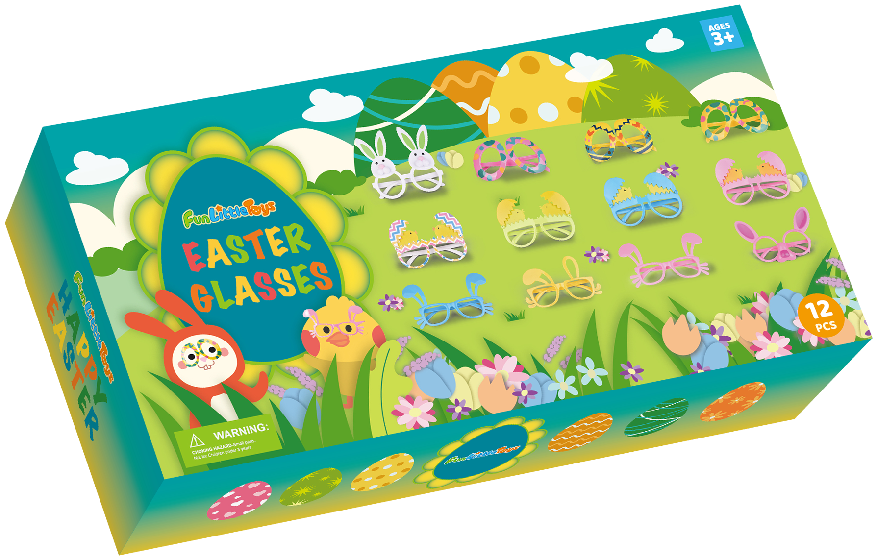 Fun Little Toys - Wholesale Party Favor - Easter Bunny Eyeglasses Frame for Kid Toys(12PCS)8