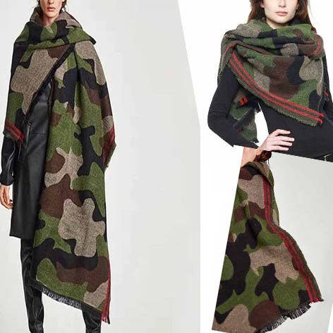 Ceci Bloom - Wholesale Scarf - Women's - CAMO PRINT SCARF