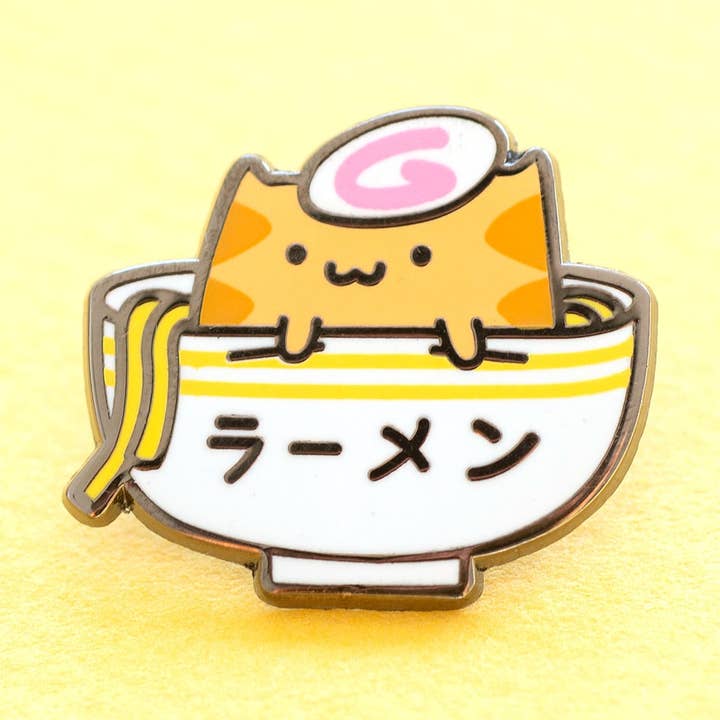 Ramen Cat Enamel Pin for wholesale by Robot Dance Battle