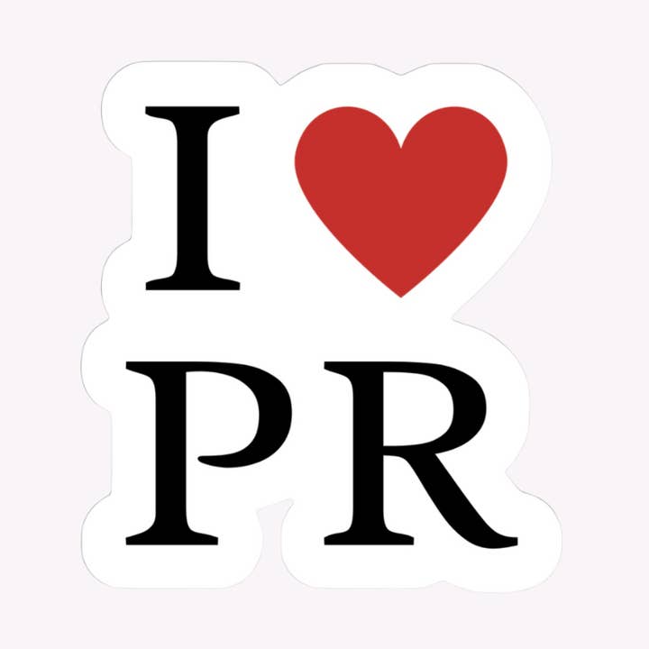 I LOVE PR Medium Sticker for wholesale by Areamil Boutique .Accessories.