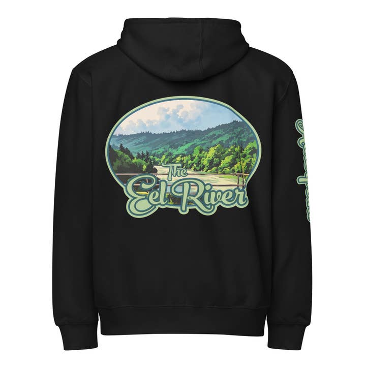 Felpa con cappuccio e zip intera Eel River Alderpoint Premium per la vendita all'ingrosso da parte di Humboldt Lost Coast Hoods