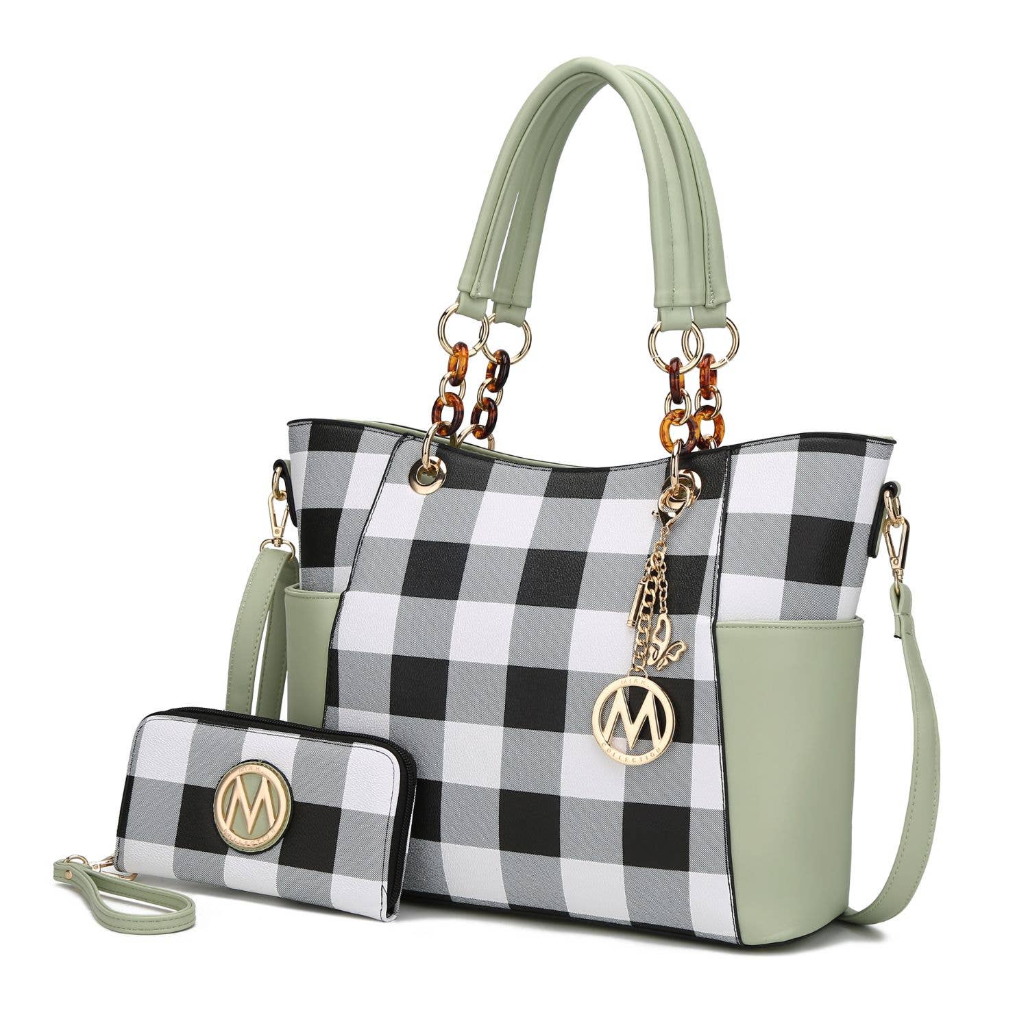 MKF Collection - Wholesale Tote Bag - Women's - MKF Mariely Checker Tote Bag & Wallet Set Women Handbag4