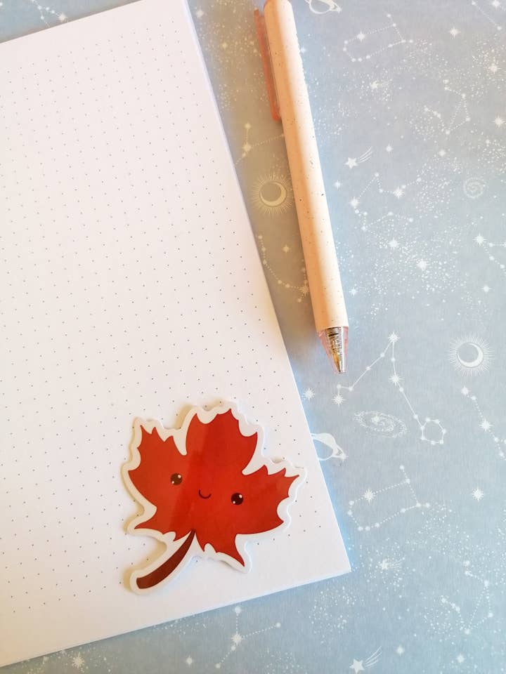 Kawaii Maple Leaf Fall stickers, waterdichte vinylsticker voor wholesale door KimspirationCrafts