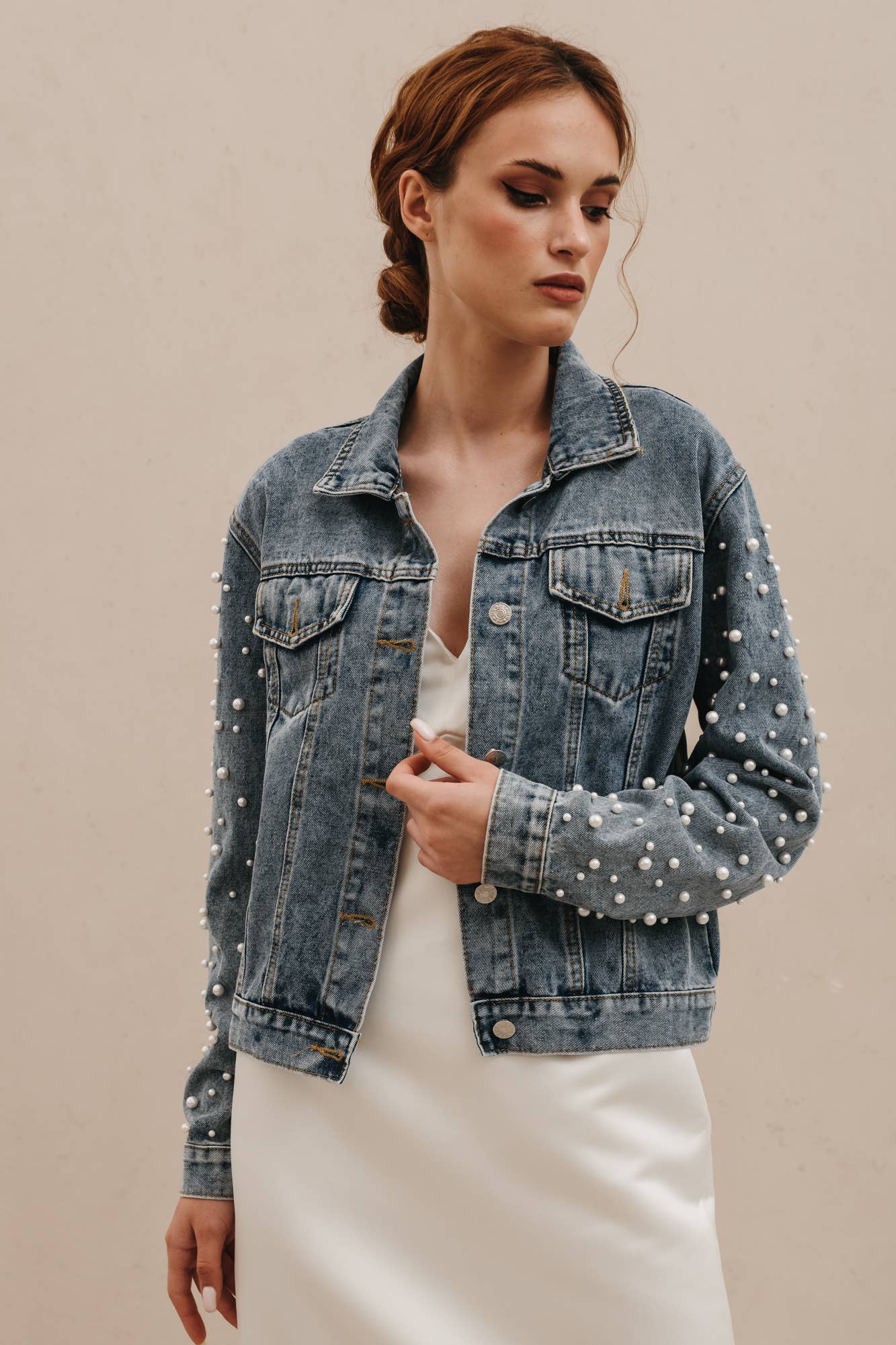 Heirloom Bridal Company - Wholesale Denim Jacket - Women's - Pearl Sleeve Jacket2