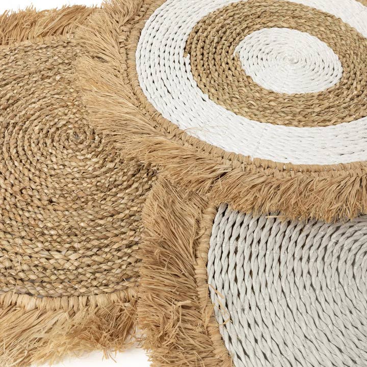 Bazar Bizar Living - Wholesale Placemat - The Seagrass Raffia Placemat - White Natural3