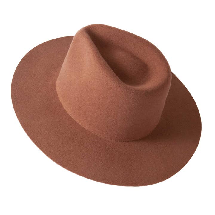 American Hat Makers – Großhandel Fedora-Hut – Unisex – 100 % Wollfilz Fedora-Hut mit flacher Krempe - Stil Rancher
