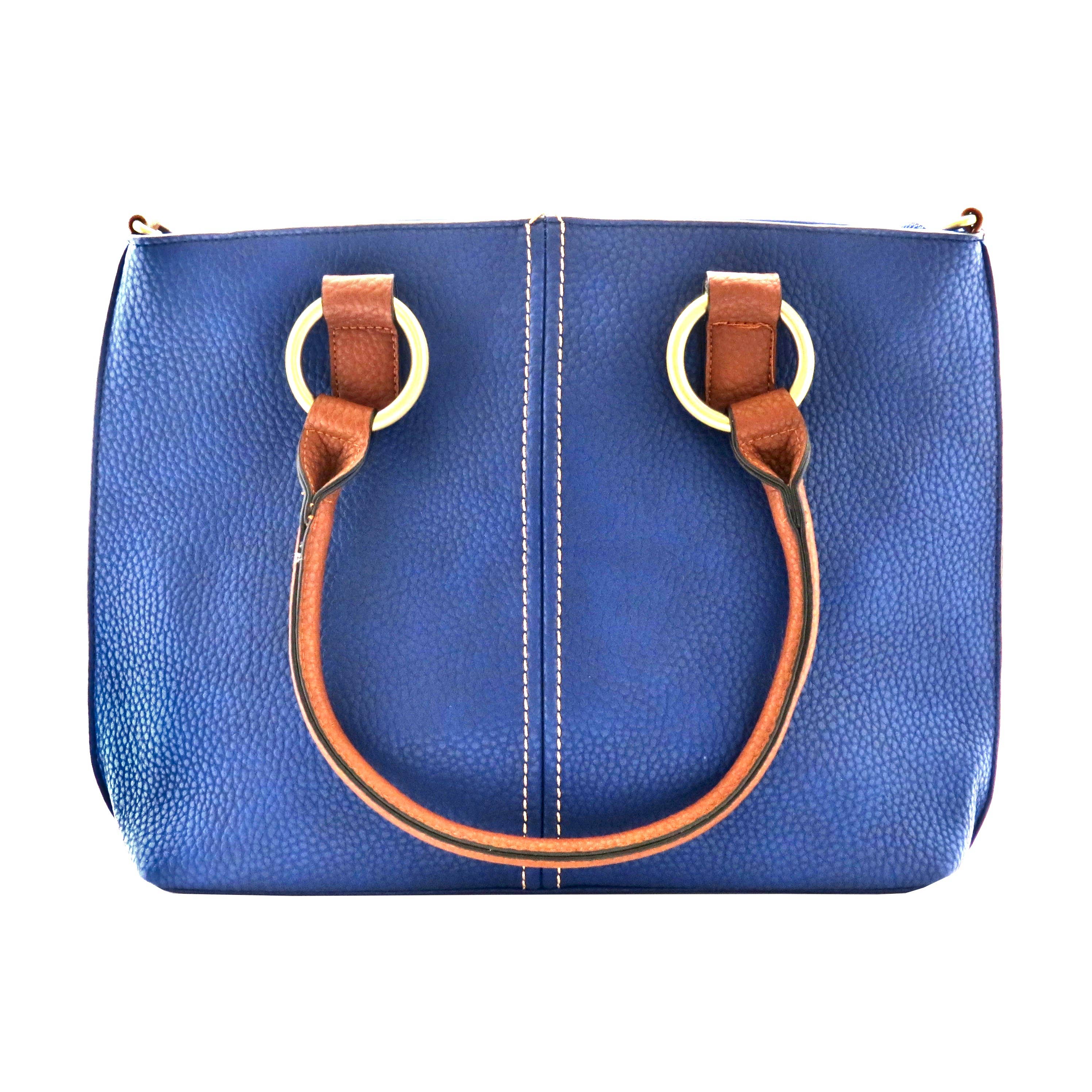 22 Tote - Wholesale Tote Bag - Women's - Pebbled Vegan Leather Triple-Compartment Shoulder Tote Bag20