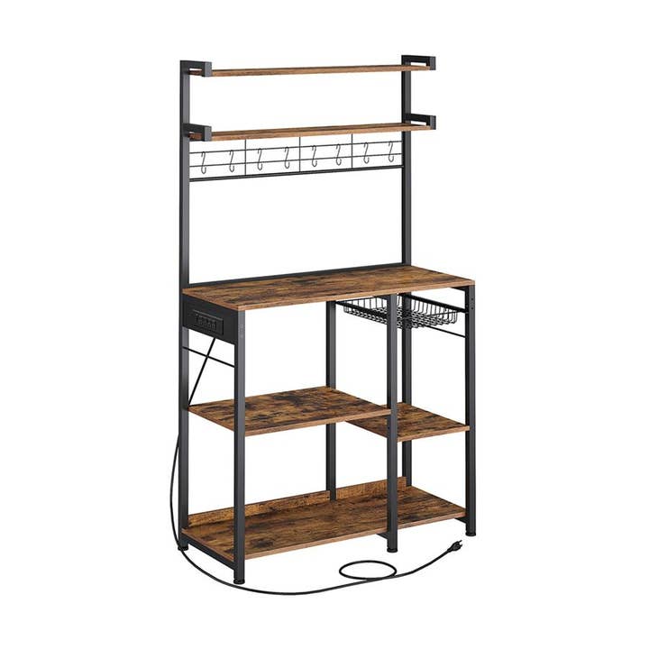 Bakers Rack with 4 AC Outlets for wholesale by Greenwestons